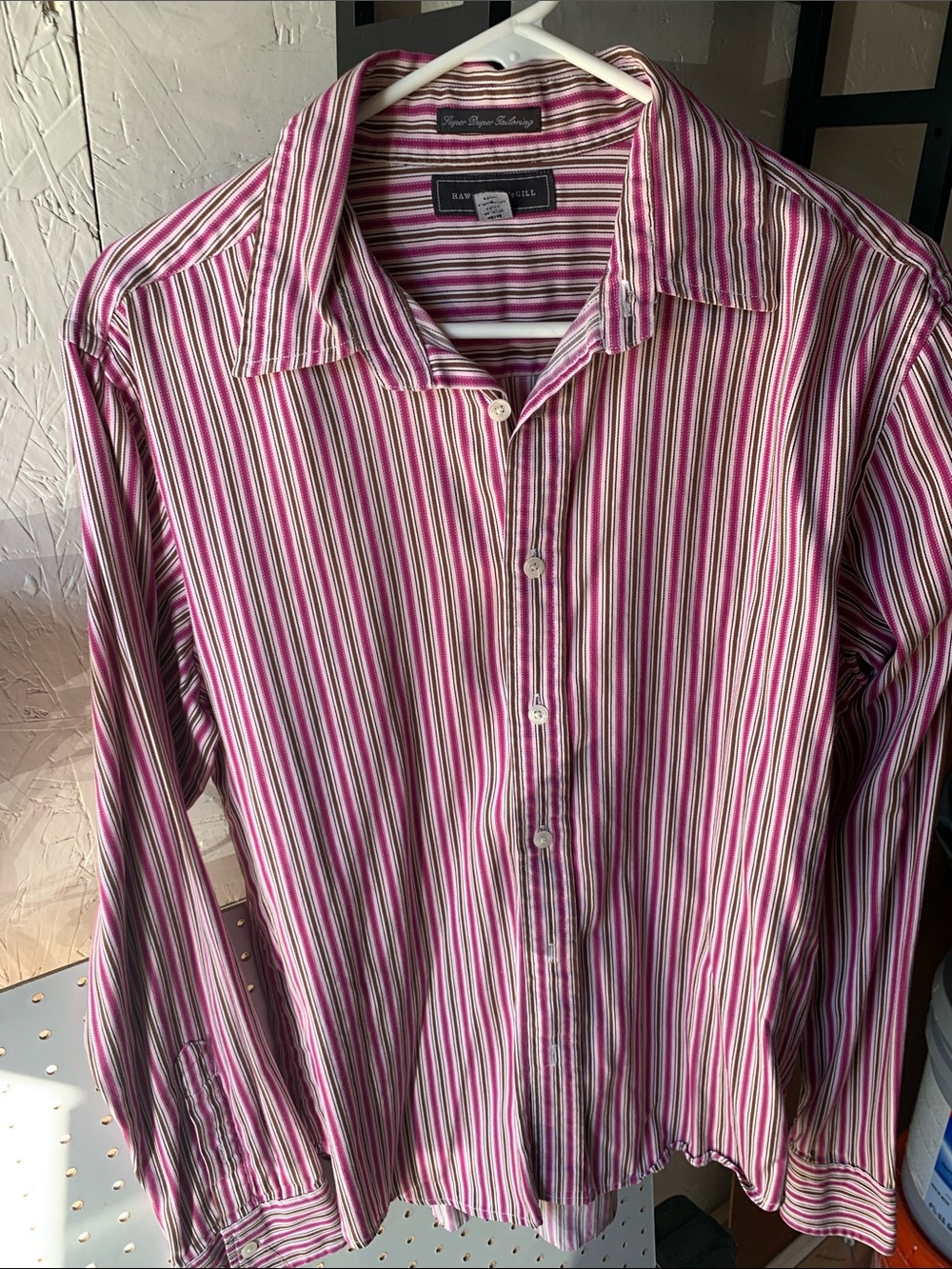 Hawkins McGill Men’s Pink Striped Button-Down Shirt